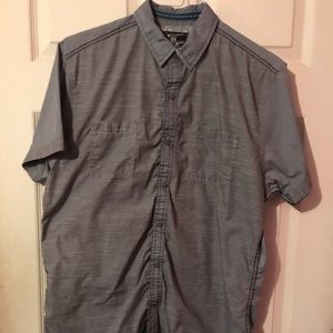 Tranquility & Mayhem Gray Short Sleeve Button Down Mens Large L